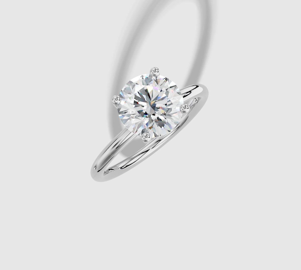 2.00 ctw Round Cut Lab Grown Diamond Standard Classic Prong Set Engagement Ring in 14K Gold