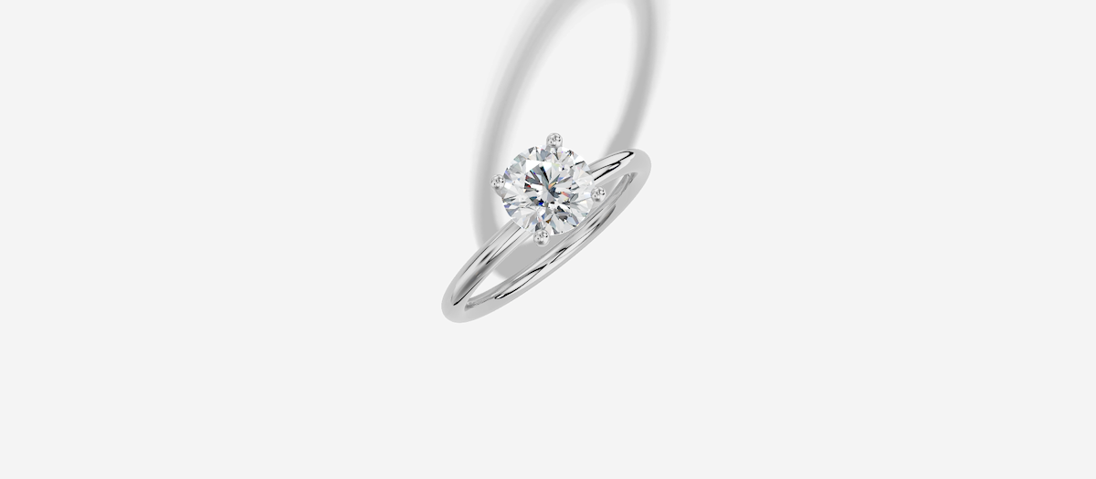1.00 ctw Round Cut Lab Grown Diamond Standard Classic Prong Set Engagement Ring in 14K Gold