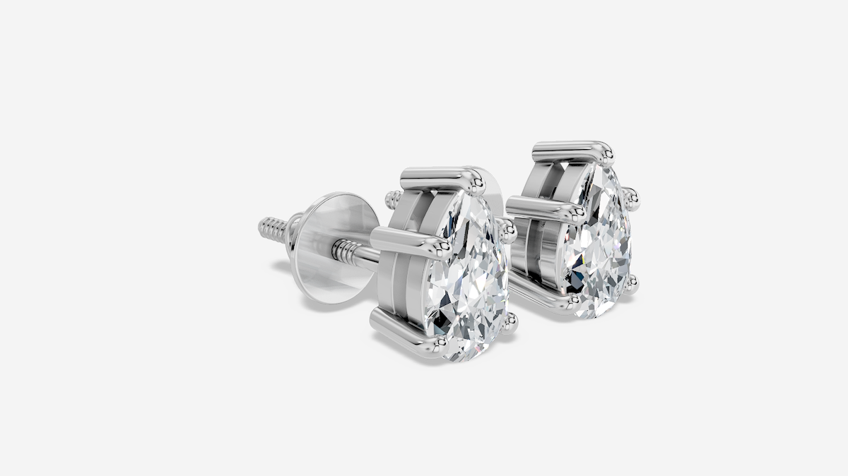 14 0.5 Carat Pear E/VS1 Lab Grown Five Prong Studs