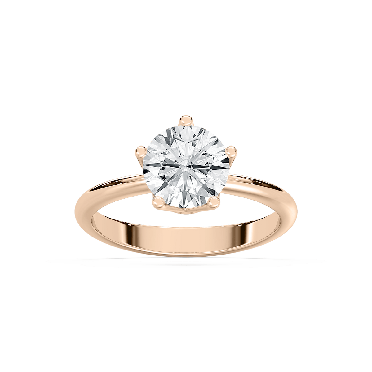 5 Prong Solitaire Engagement Ring in Rose Gold
