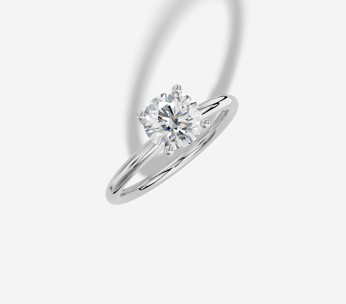 1.00 ctw Round Cut Lab Grown Diamond Standard Classic Prong Set Engagement Ring in 14K Gold