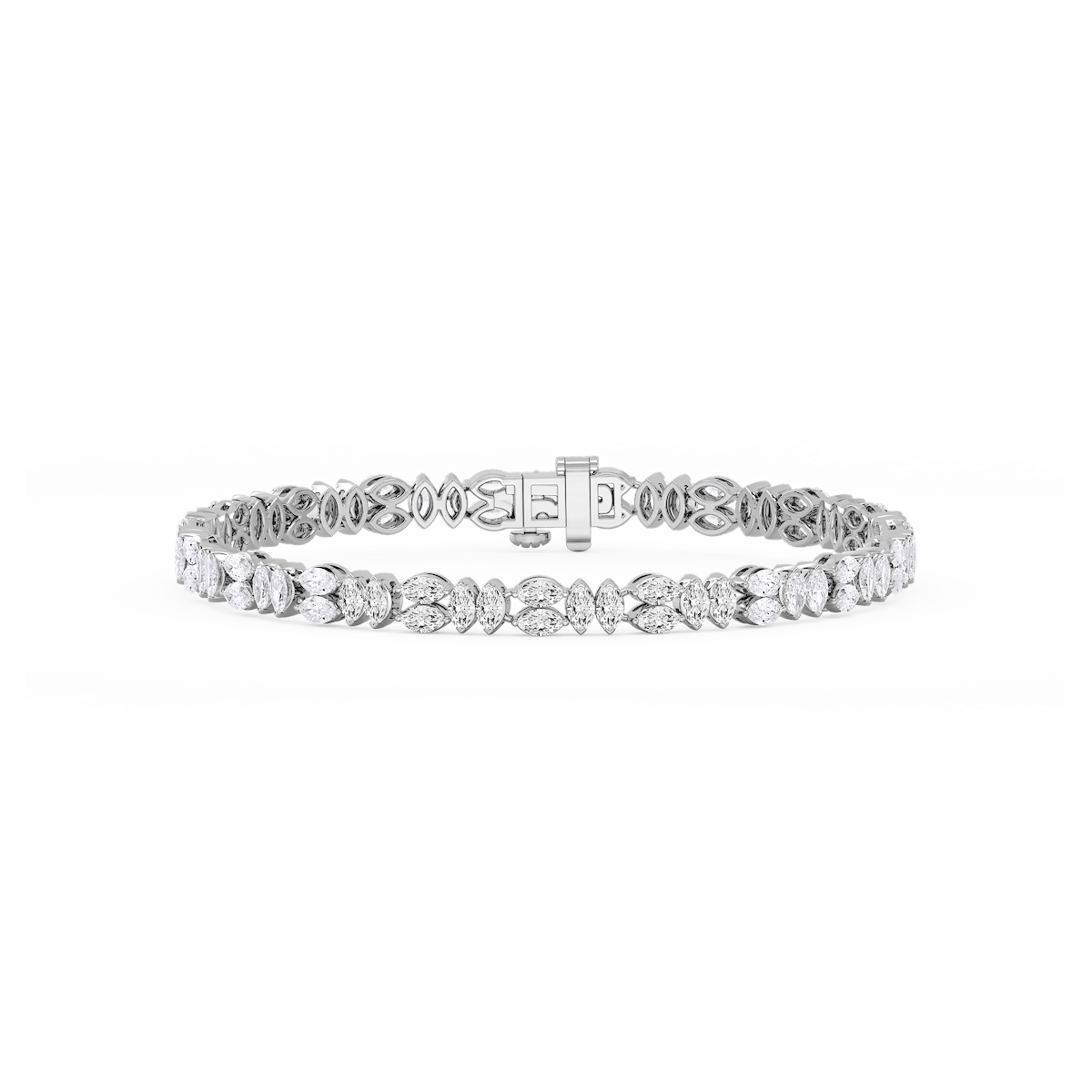 6 ctw Marquise Lab Grown Diamond Alternating Bracelet  - 7 Inches