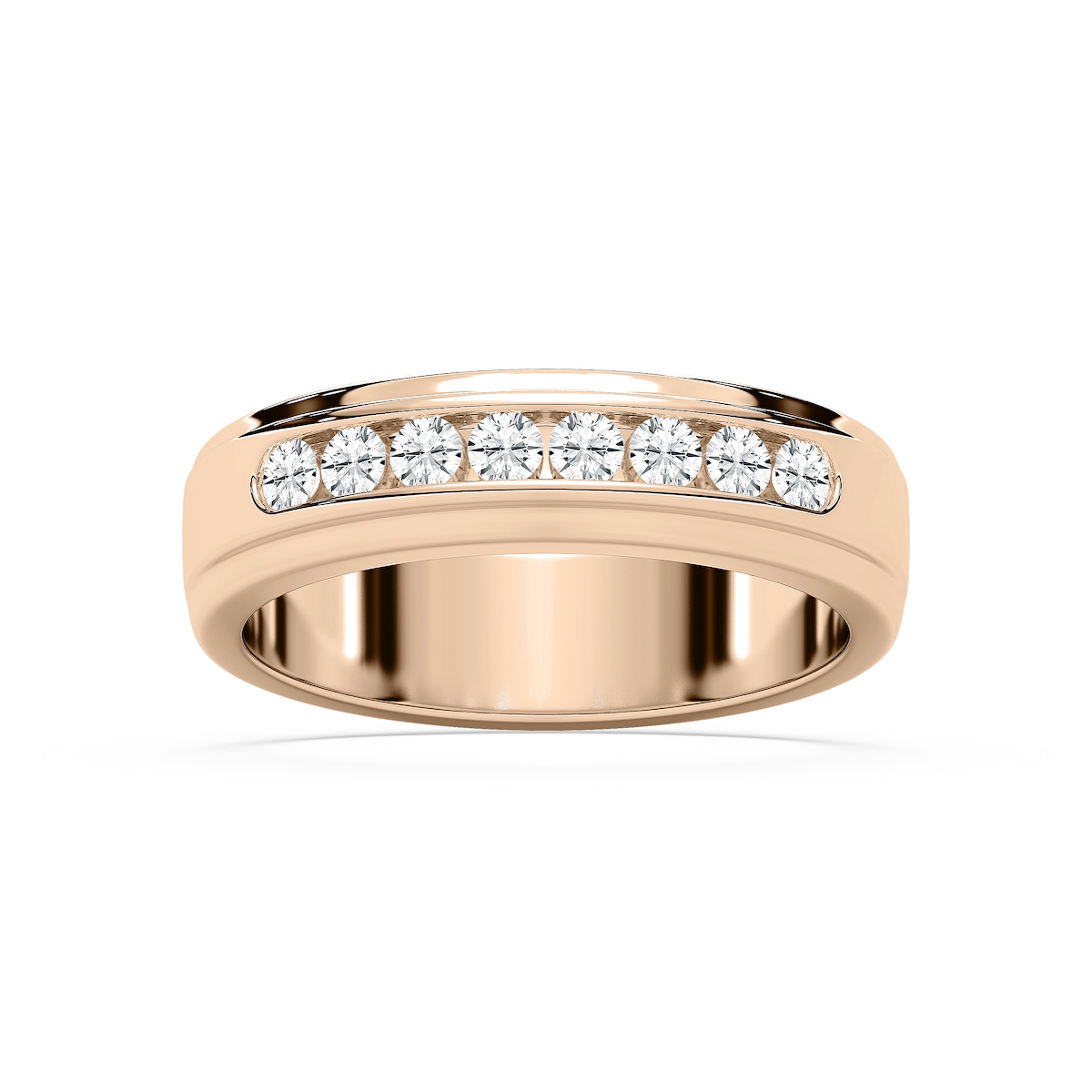 Wesley 1/2 ctw Round Lab Grown Diamond 6.00mm Channel Mens Wedding Band