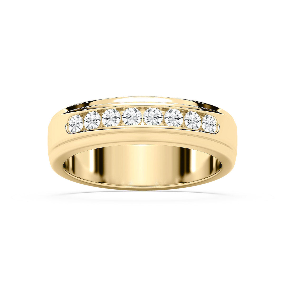 Wesley 1/2 ctw Round Lab Grown Diamond 6.00mm Channel Mens Wedding Band