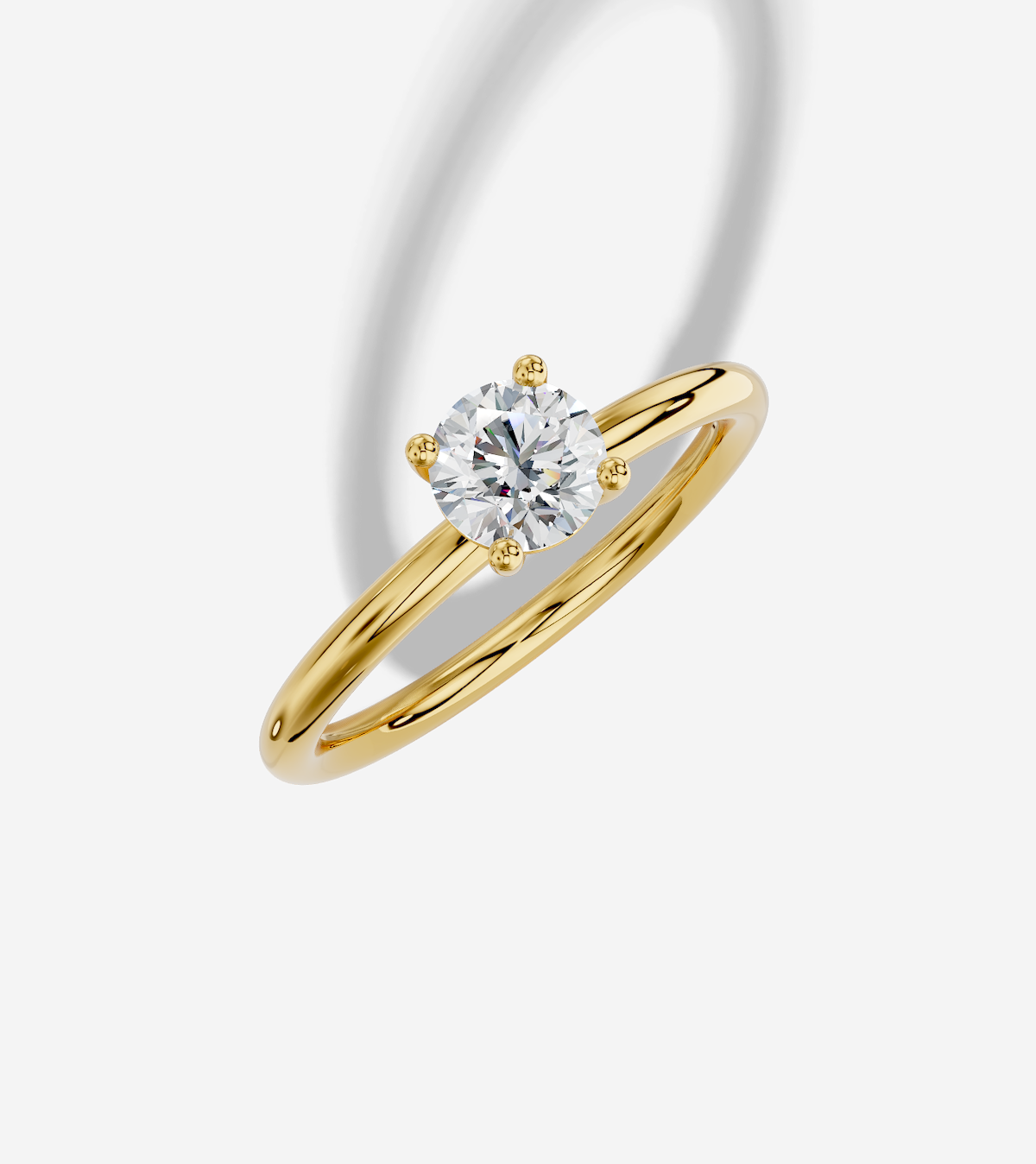 0.50 ct Round Natural Diamond 4 Prong Plain Engagement Ring