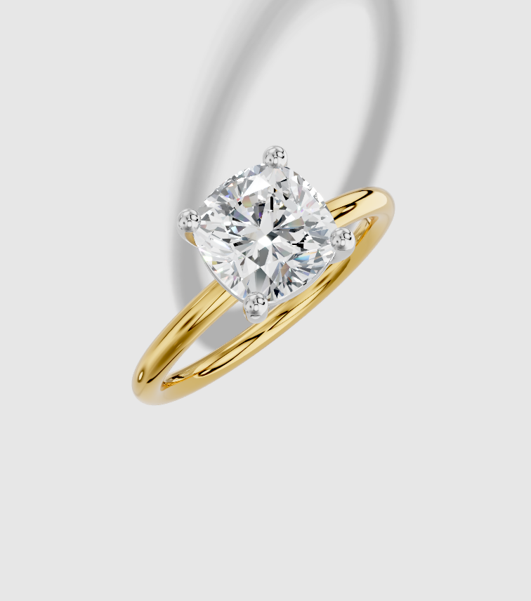 2.00 ctw Cushion Cut Lab Grown Diamond Standard Classic Prong Set Engagement Ring in 14K Gold