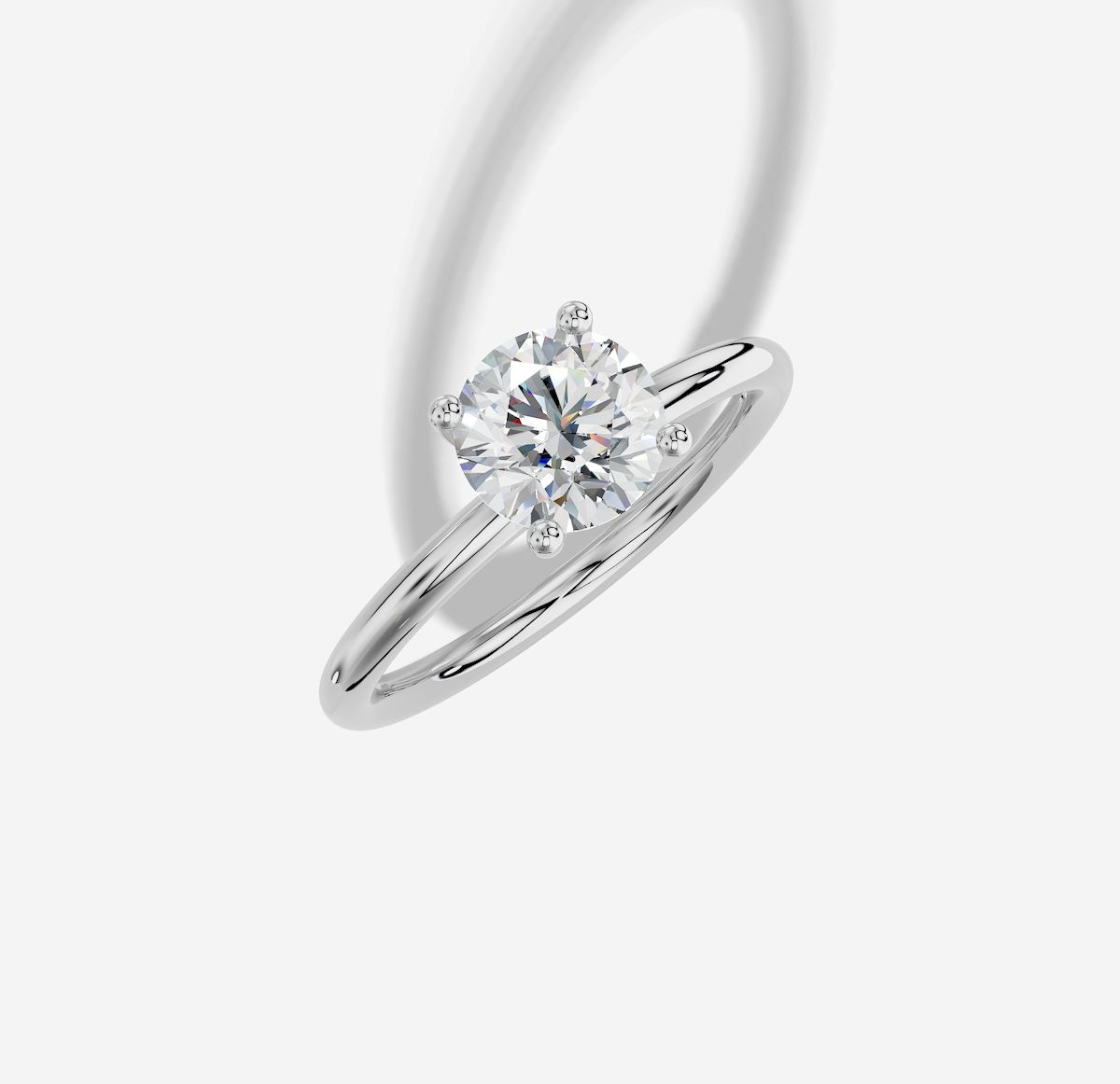 1.00 ctw Round Cut Lab Grown Diamond Standard Classic Prong Set Engagement Ring in 14K Gold