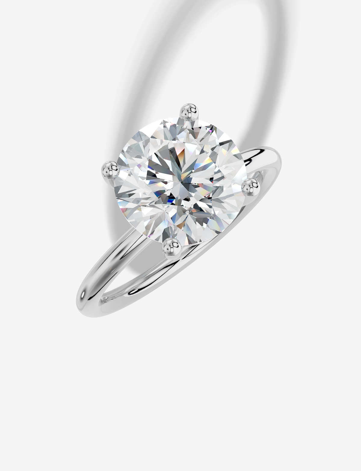 3.00 ctw Round Cut Lab Grown Diamond Standard Classic Prong Set Engagement Ring in 14K Gold