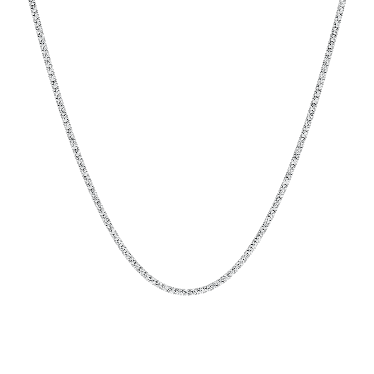 Tennis Necklace with 9ctw in 14K White Gold