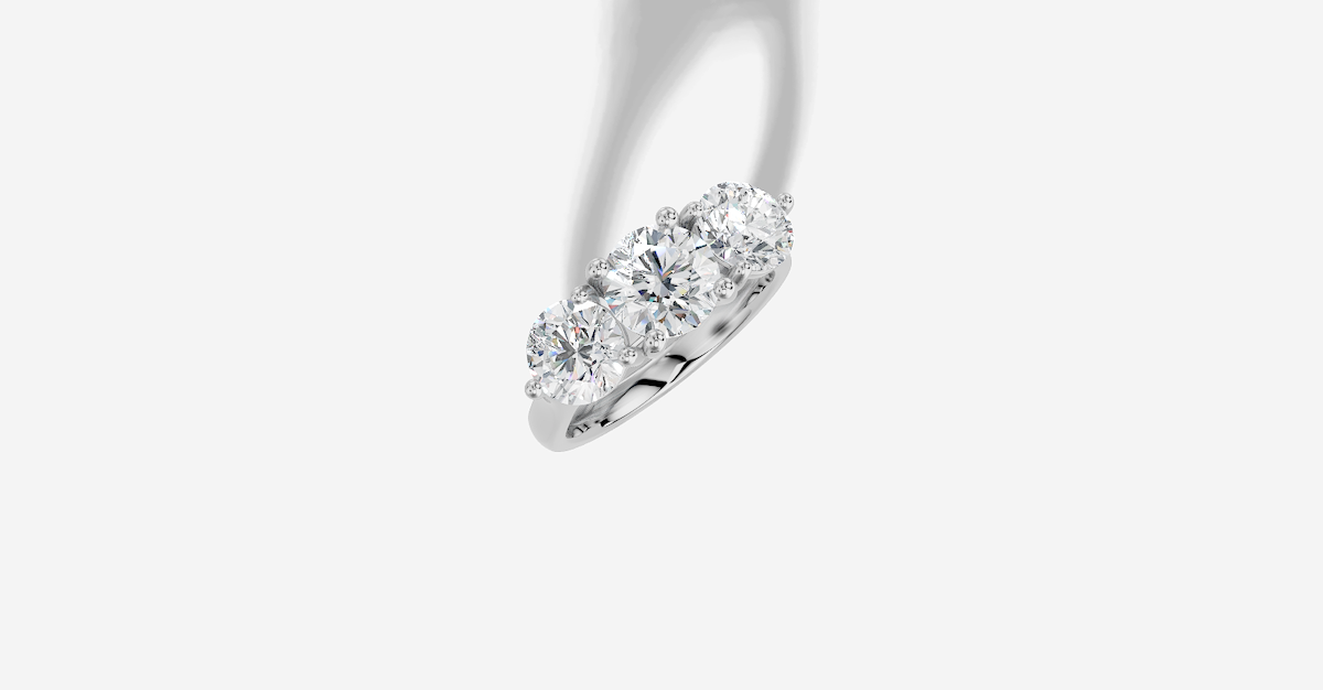 14K gold 1.00 carat Round Diamond 3 Stone  Standard  Three stone