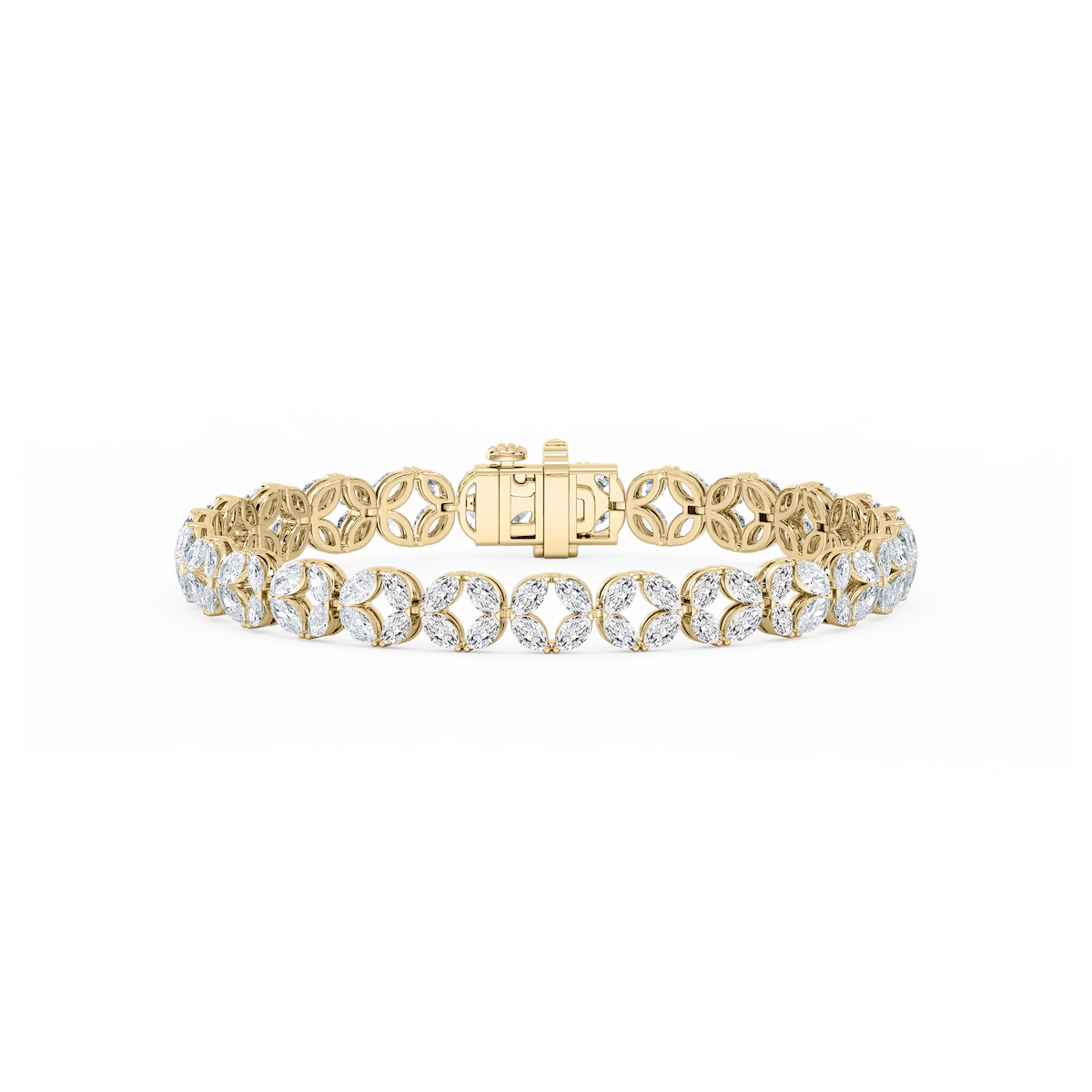 8 ctw Marquise Lab Grown Diamond Open Flower Bracelet  - 7 Inches