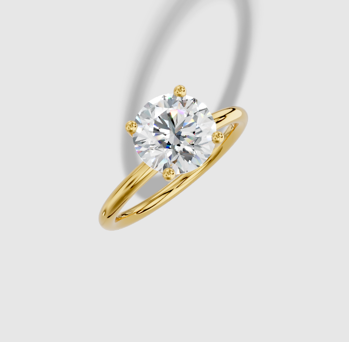 2.00 ctw Round Cut Lab Grown Diamond Standard Classic Prong Set Engagement Ring in 18K Gold