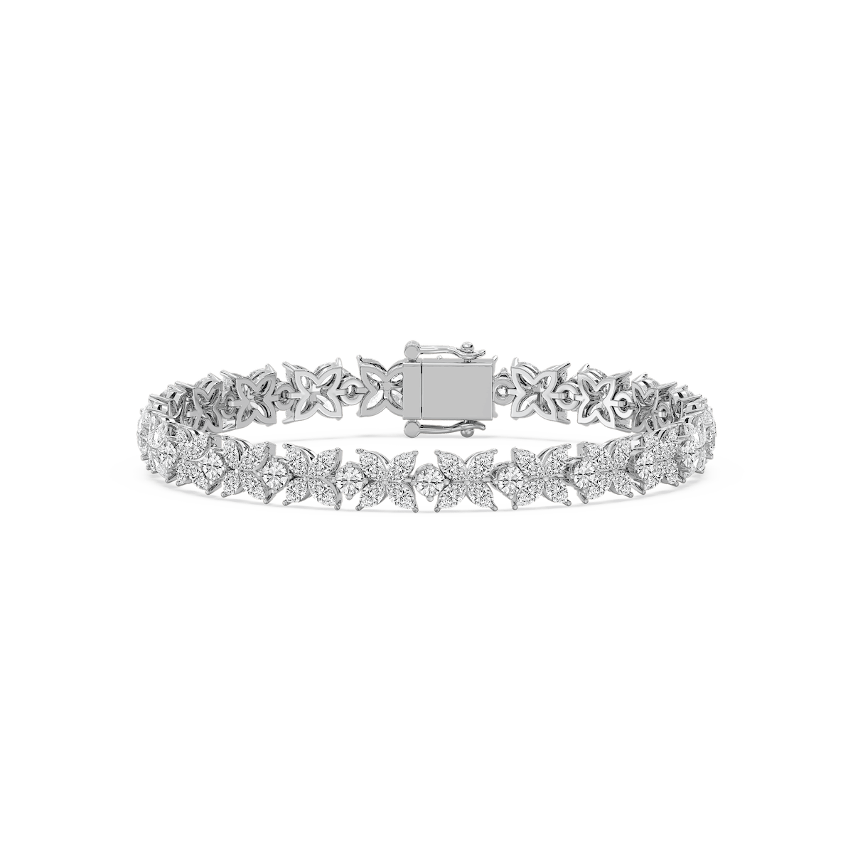 9 ⅛ ctw Marquise and Round Lab Grown Diamond Floral Tennis Bracelet - 7 Inches