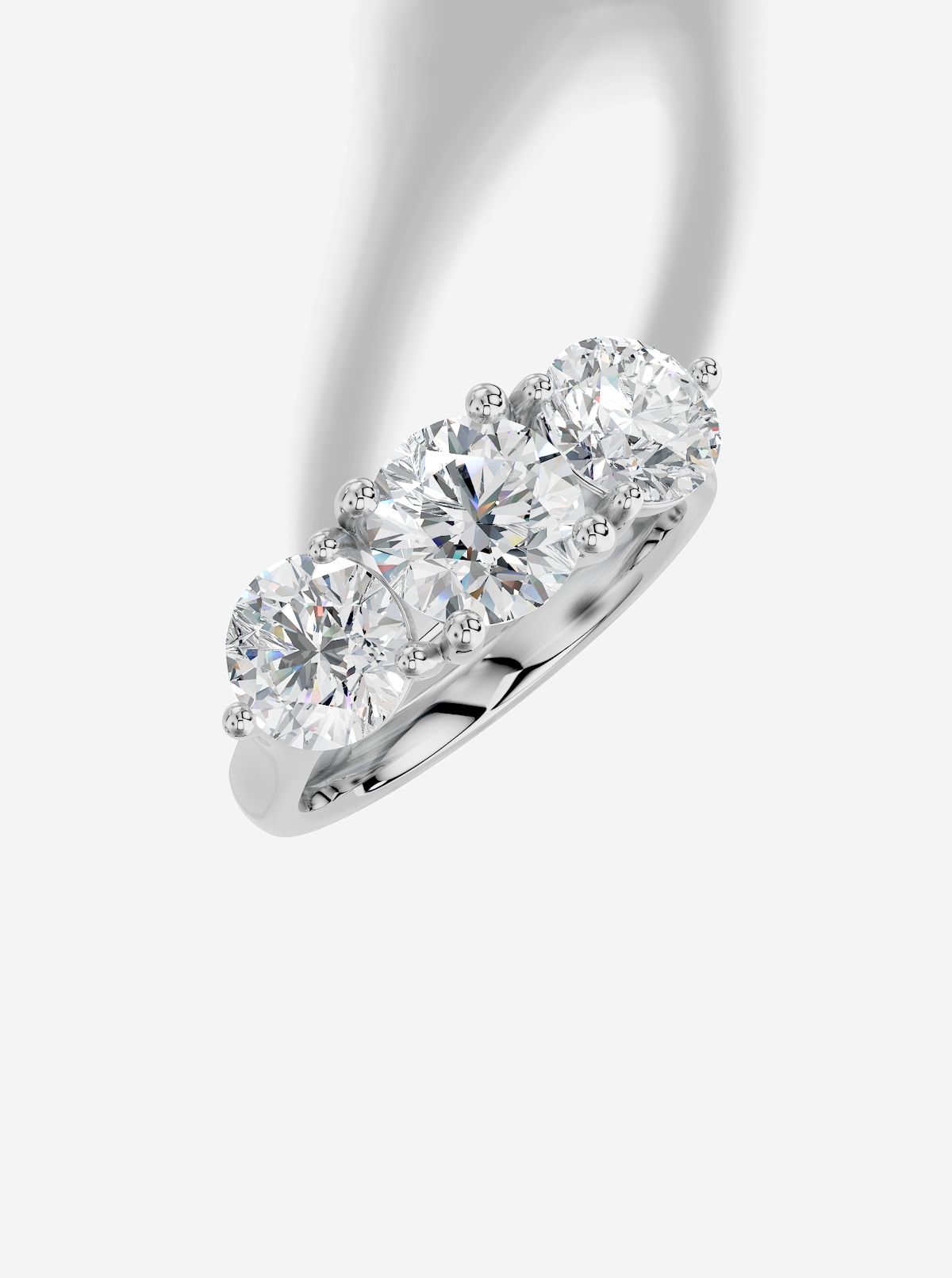 14K gold 1.00 carat Round Diamond 3 Stone  Standard  Three stone