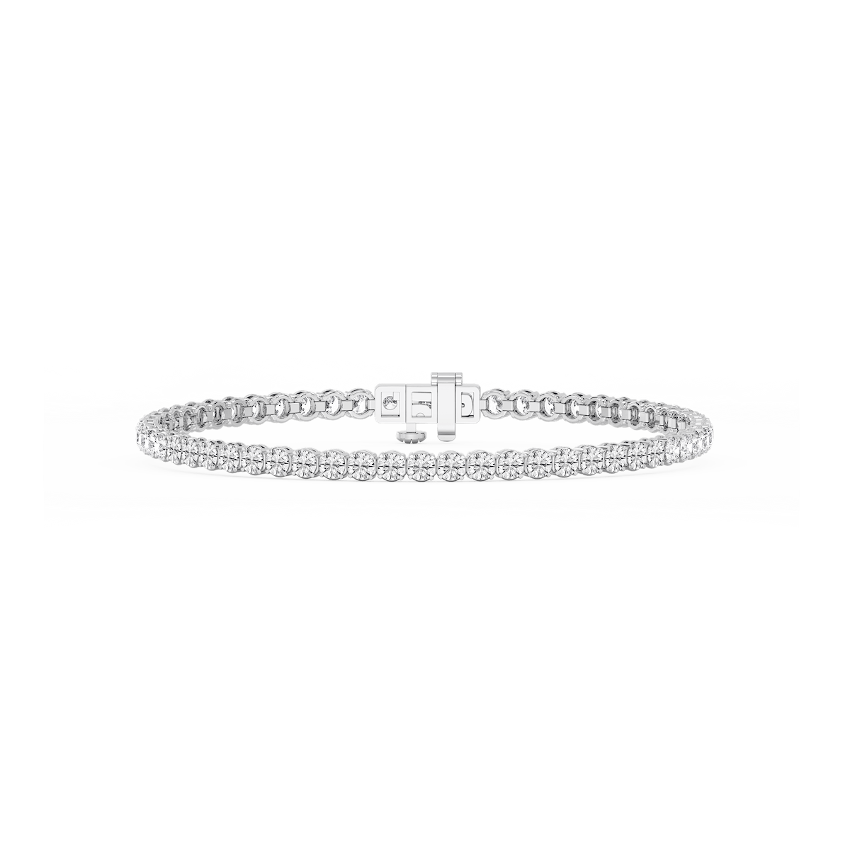 Round Lab Grown Diamond Petite Classic Four Prong Tennis Bracelet