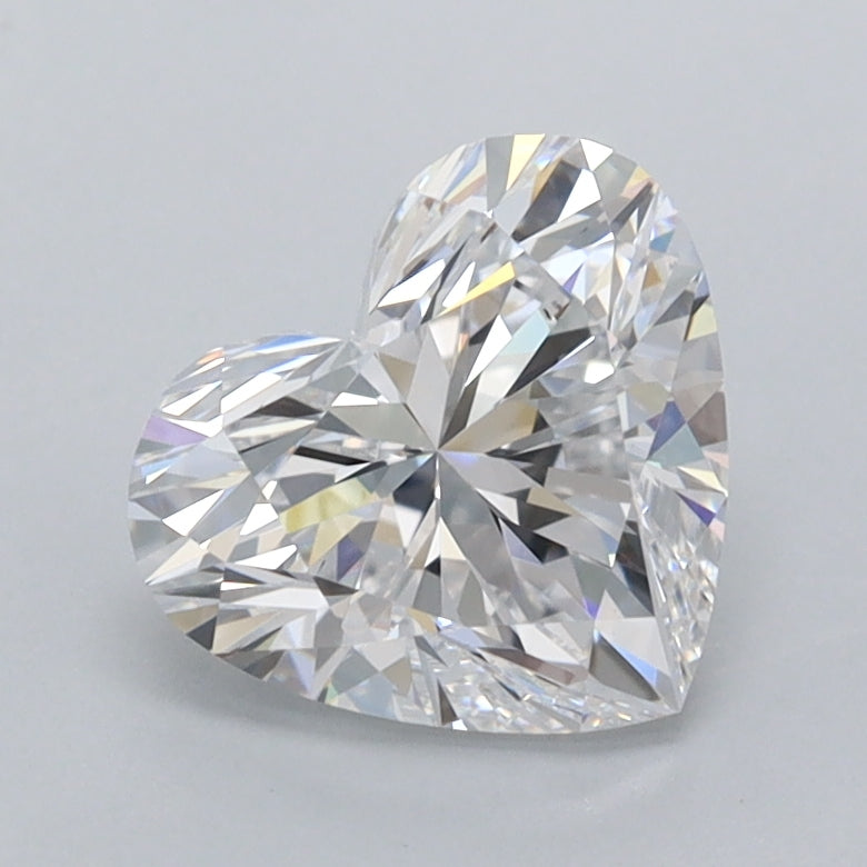1.52 Carat Heart Shaped, Ideal Cut, D Color, VVS2 Clarity, IGI Certified Lab Grown Diamond