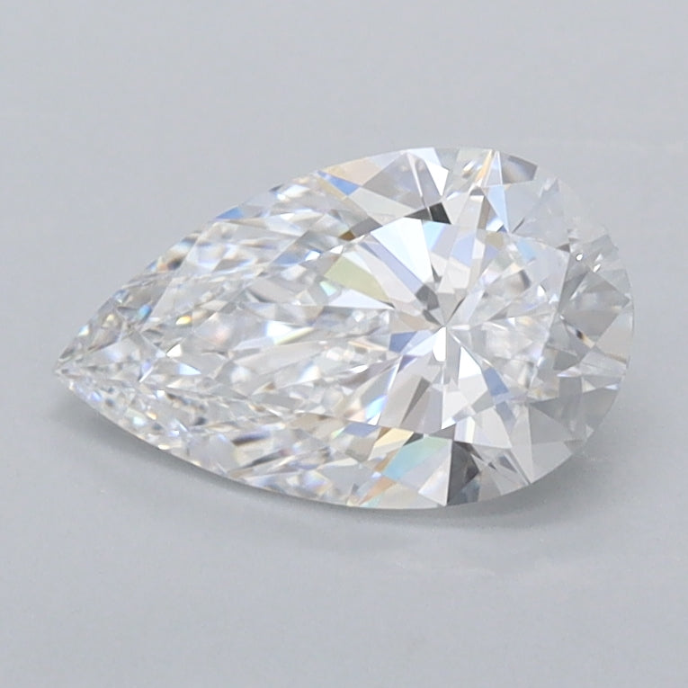 0.98 Carat Pear Shaped, Ideal Cut, D Color, FL Clarity, IGI Certified Lab Grown Diamond