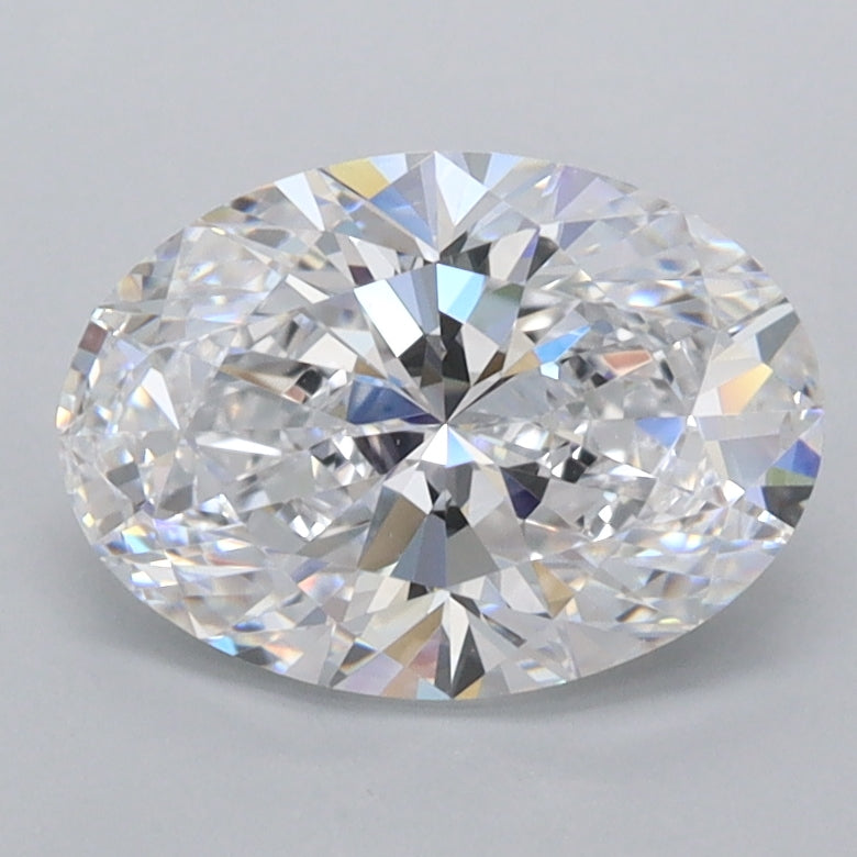 1.75 Carat Oval Shaped, Ideal Cut, D Color, FL Clarity, IGI Certified Lab Grown Diamond