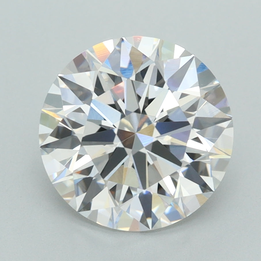 3.04 Carat Round Shaped, E Color, VVS2 Clarity, GCAL Certified Lab Grown Diamond