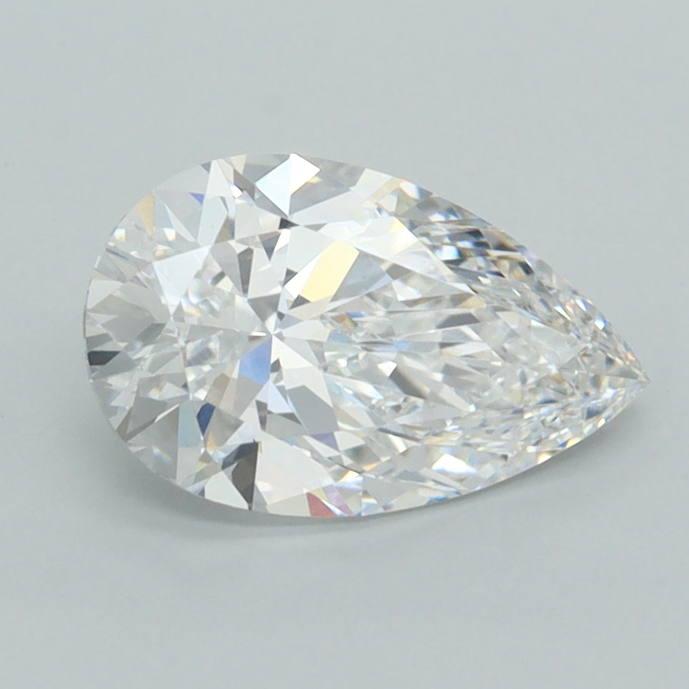 2.03 Carat Pear Shaped, Ideal Cut, E Color, VVS1 Clarity, IGI Certified Lab Grown Diamond