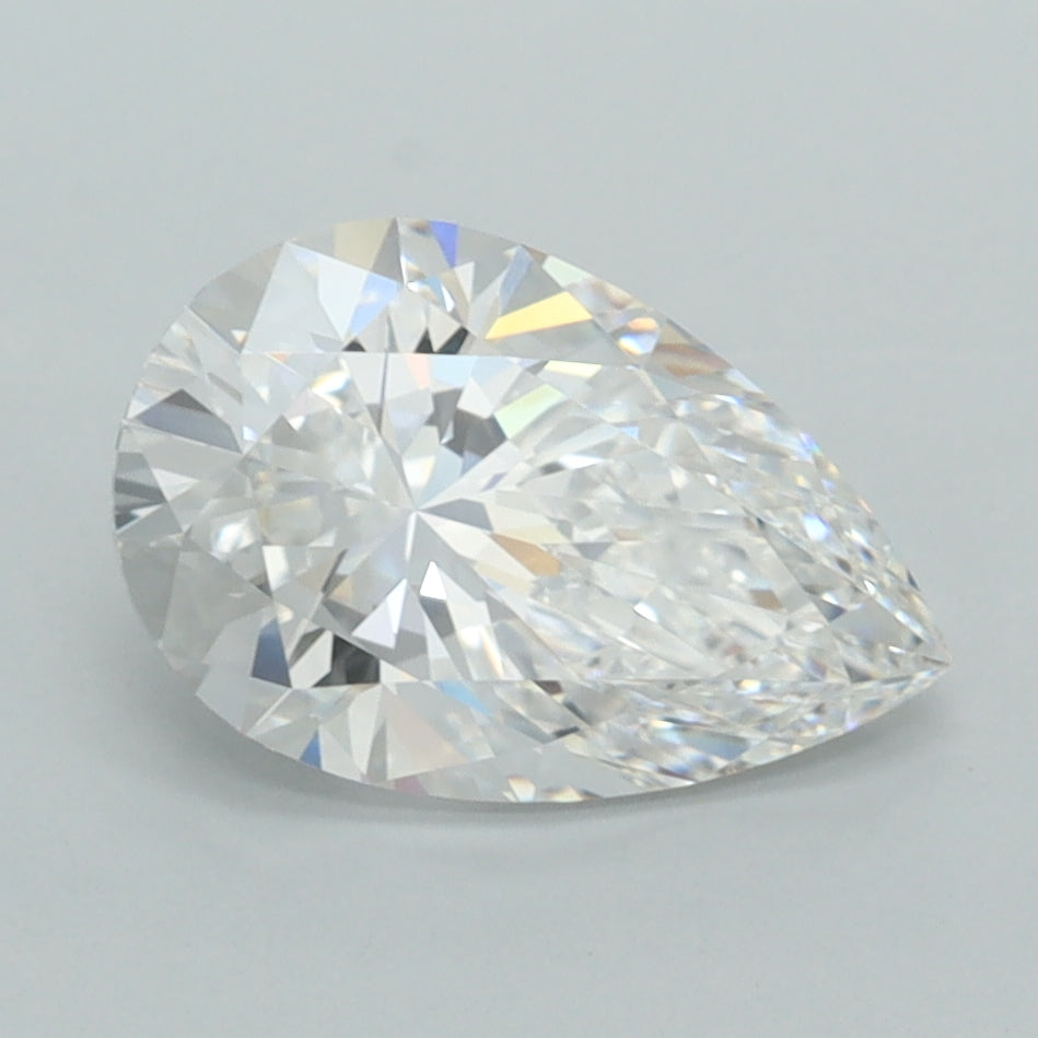 2.05 Carat Pear Shaped, Ideal Cut, E Color, VVS1 Clarity, IGI Certified Lab Grown Diamond