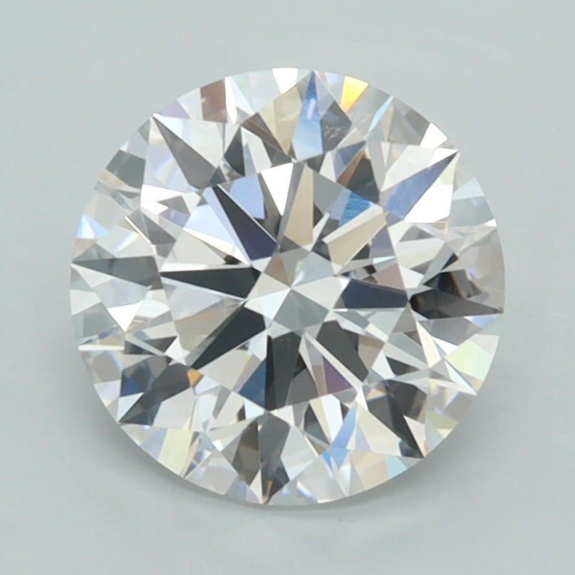 2.35 Carat Round Shaped, F Color, VVS2 Clarity, GCAL Certified Lab Grown Diamond