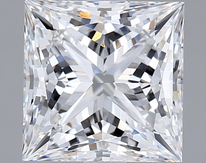 3.02 Carat Princess Shaped, Ideal Cut, D Color, VVS2 Clarity, IGI Certified Lab Grown Diamond