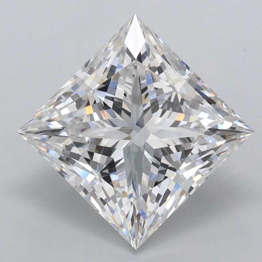 3.02 Carat Princess Shaped, Ideal Cut, E Color, VVS2 Clarity, IGI Certified Lab Grown Diamond
