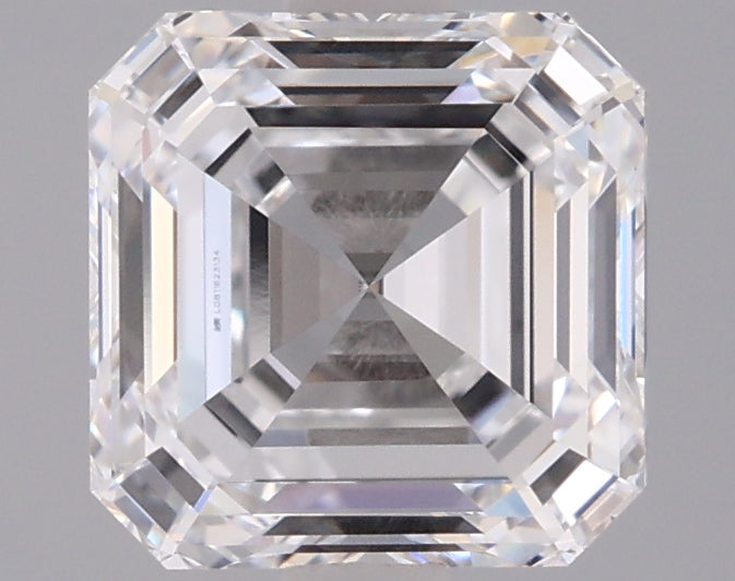 2.07 Carat Asscher Shaped, Excellent Cut, D Color, VVS2 Clarity, IGI Certified Lab Grown Diamond