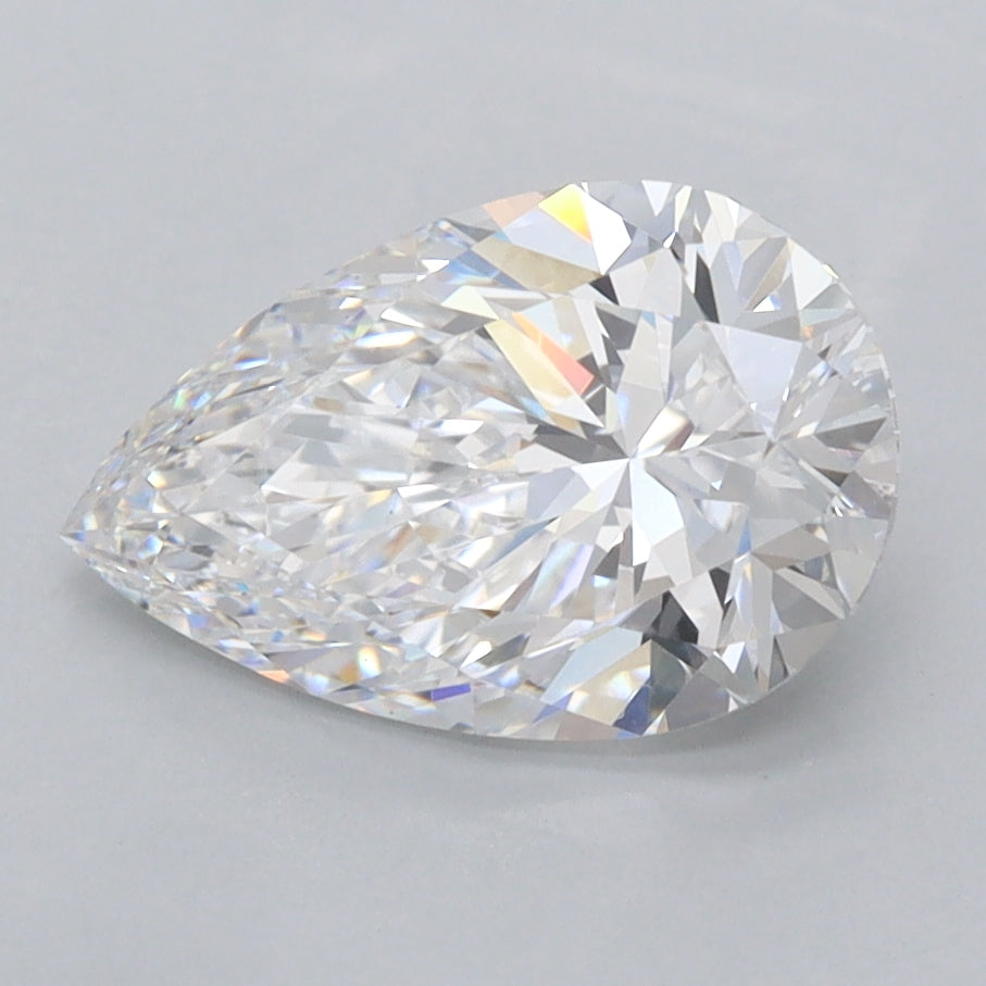 2.01 Carat Pear Shaped, Excellent Cut, D Color, VS1 Clarity, IGI Certified Lab Grown Diamond
