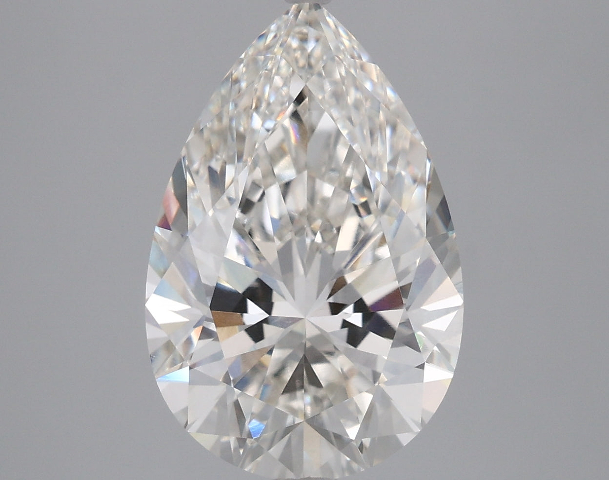 4.06 Carat Pear Shaped, Ideal Cut, F Color, VVS2 Clarity, IGI Certified Lab Grown Diamond