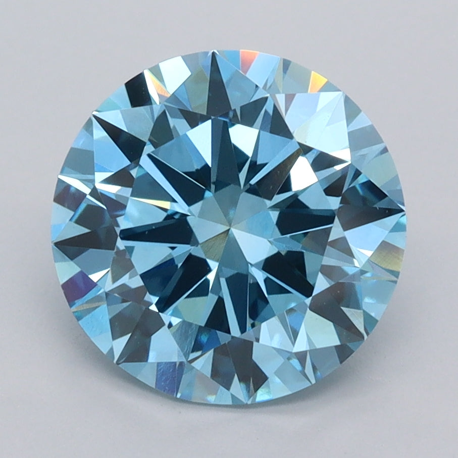 3.01 Carat Round Shaped, Excellent Cut, VVS2 Clarity, IGI Certified Lab Grown Diamond