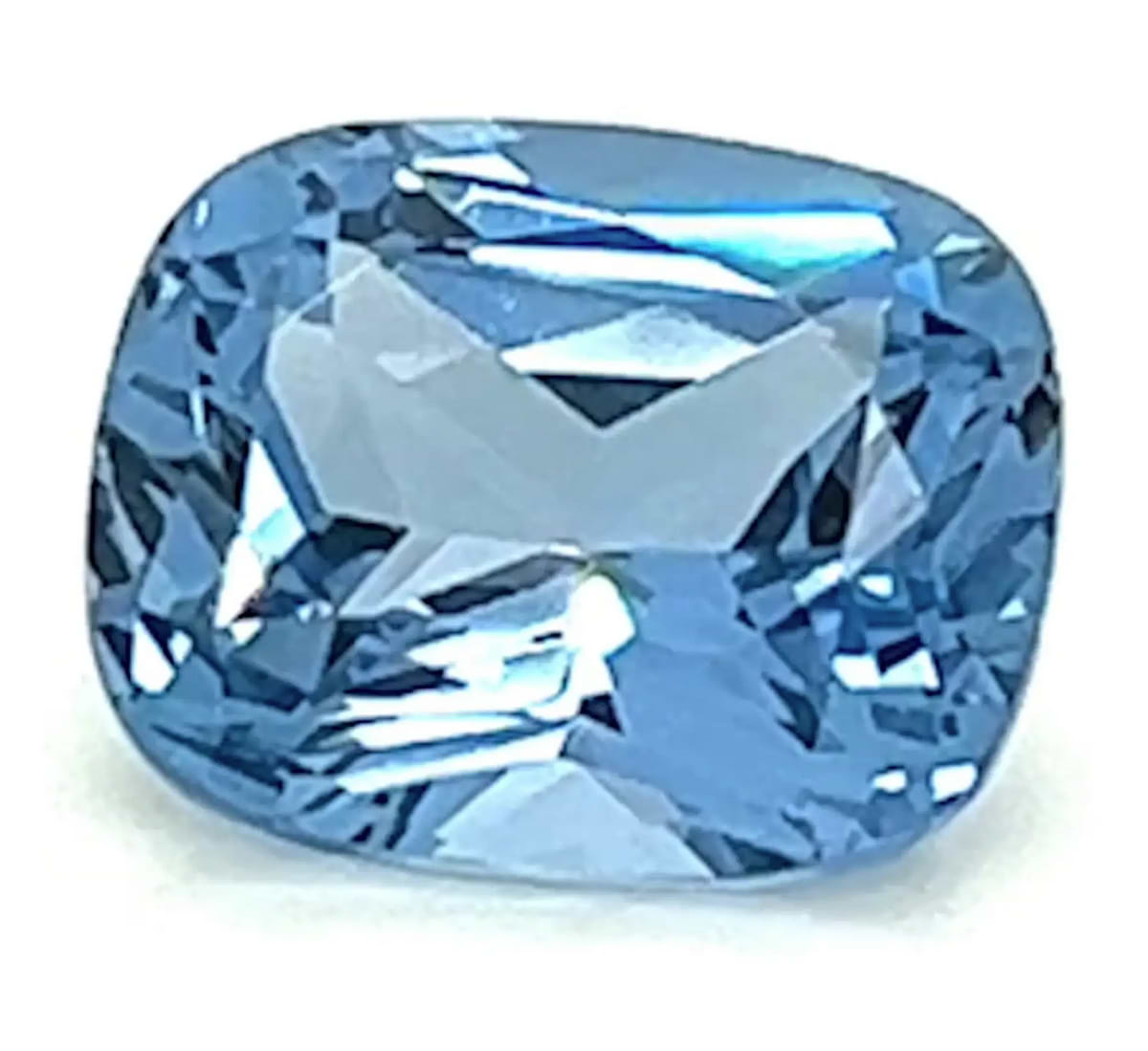 0.78 Carat Cushion Cut Lab-Created Aqua Blue Spinel