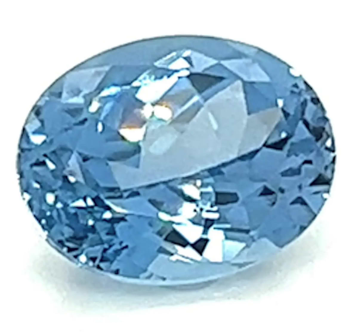 2.44 Carat Oval Cut Lab-Created Aqua Blue Spinel