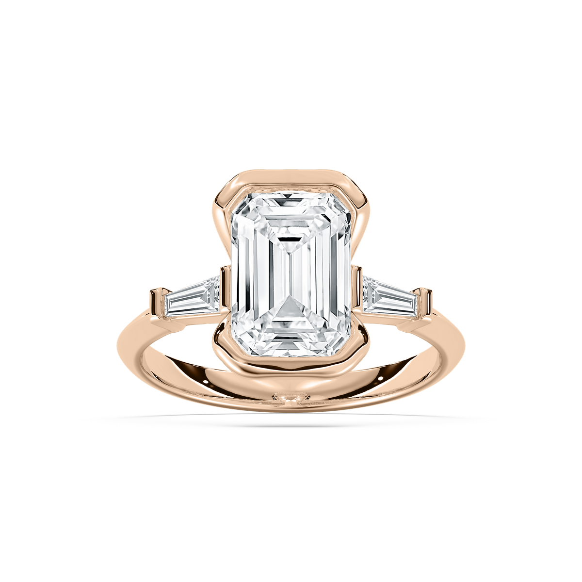 Beatrice Semi Bezel Engagement Ring in Rose Gold