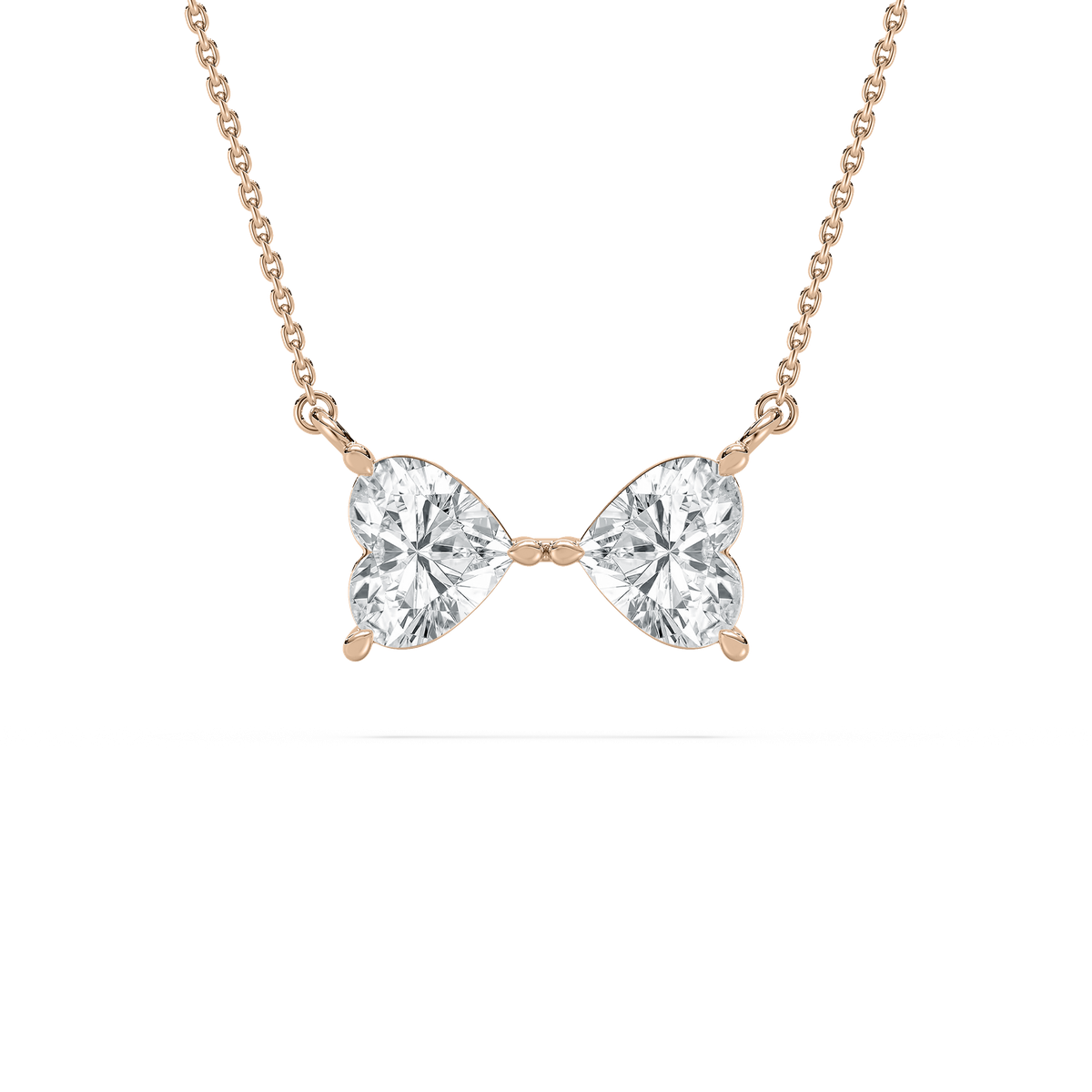 Bowtie Heart Pendant in Rose Gold