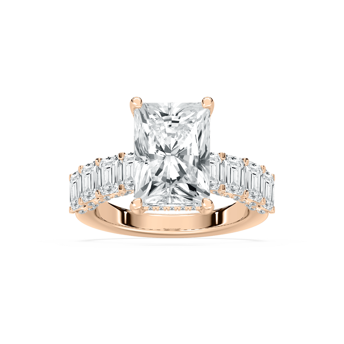 radiant klapprad Claire 7 ³⁄₄ ctw Radiant Lab Grown Diamond Hidden Halo Engagement Ring