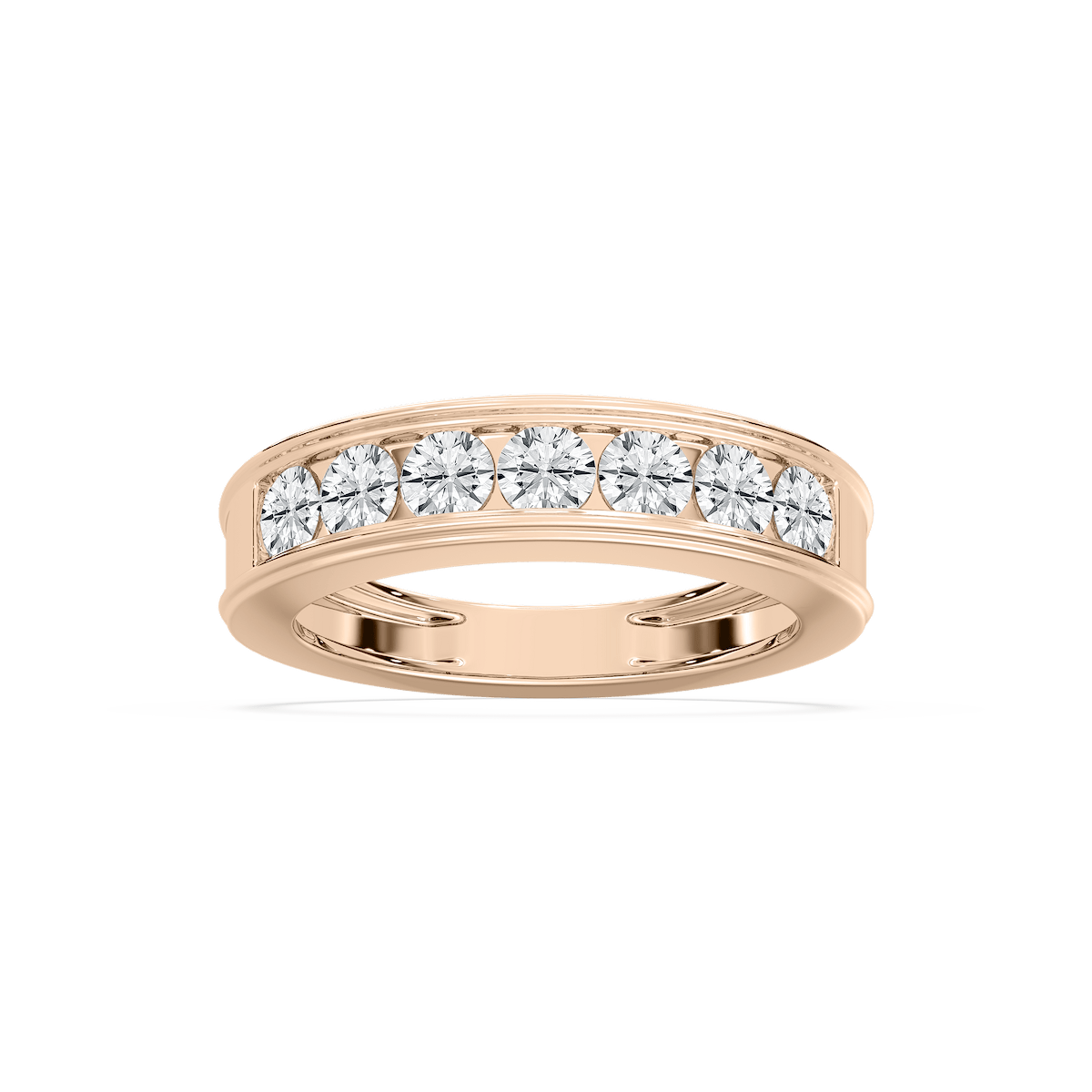 Classic 7 Stone Channel Band in Rose Gold