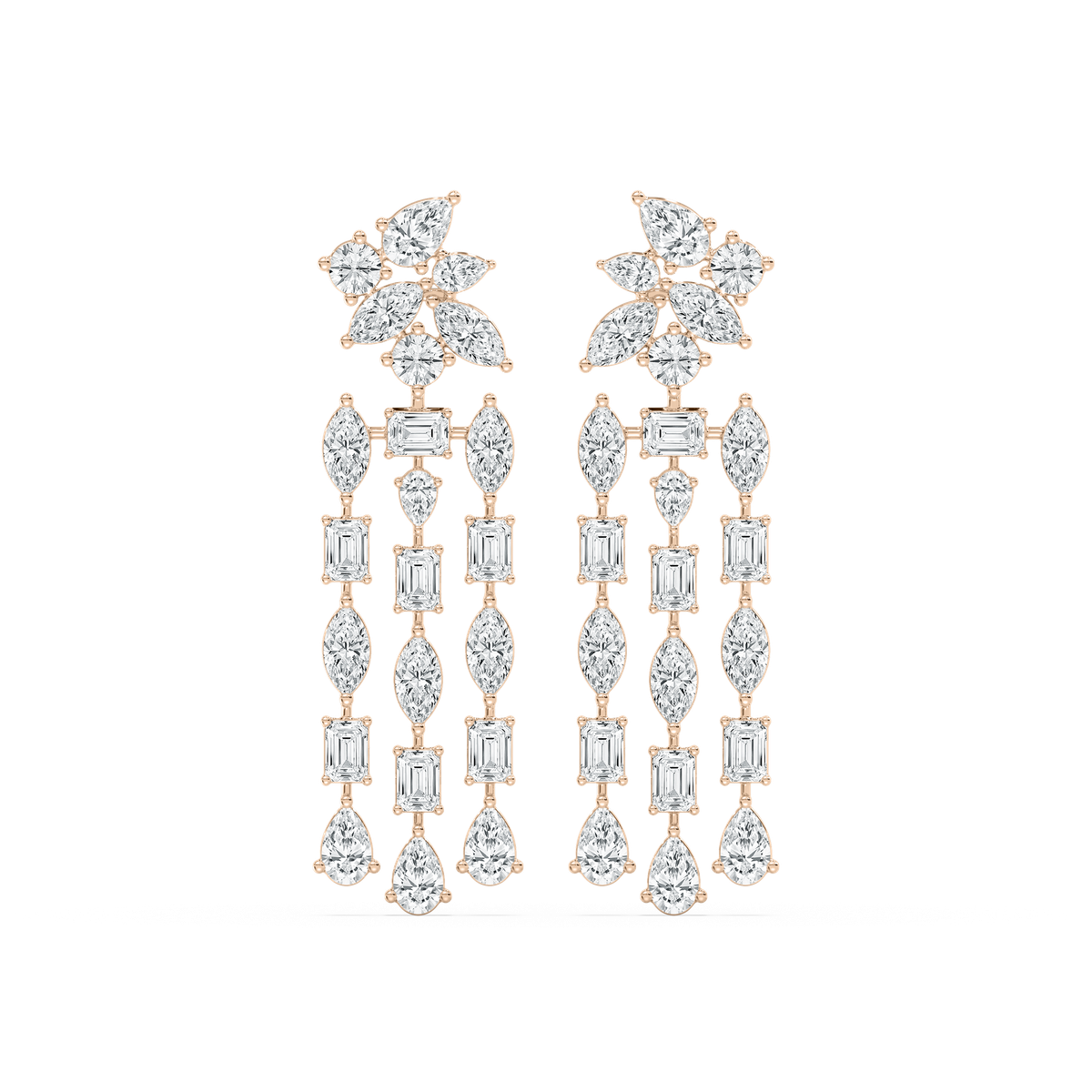 Constellation Drop Earrings in Rose Gold