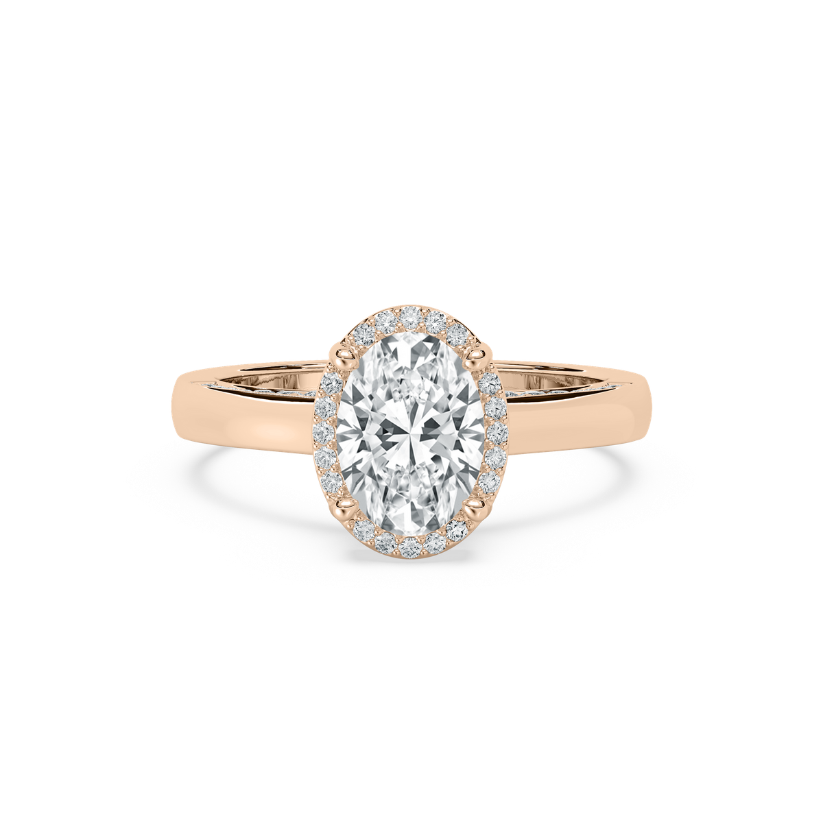Cora Oval Engagement Ring in Rose Gold