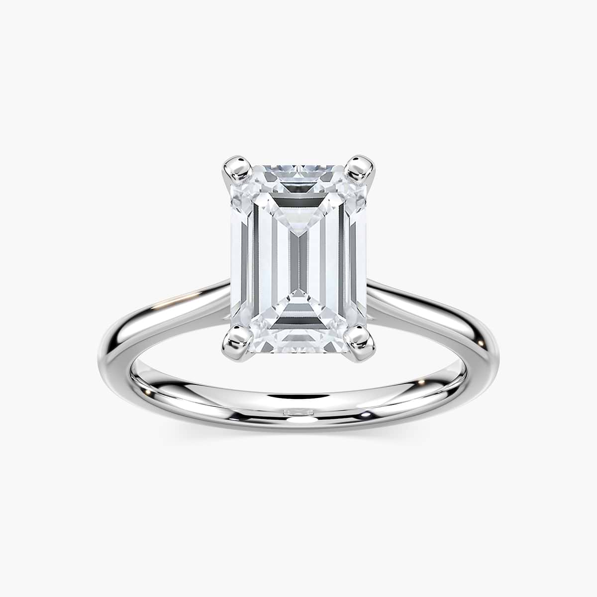 Dior Engagement Ring - Emerald Cut 3.03ctw E VS1 in 14K White Gold Size 6.5