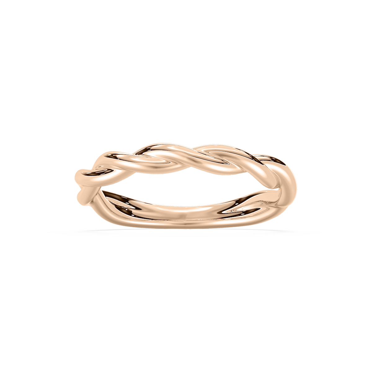 Eleanor Gold Twist Wedding Band in Rose Gold