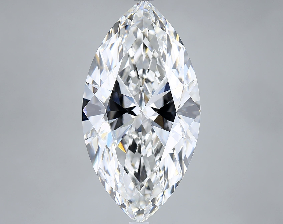 10.06 Carat Marquise Shaped, Ideal Cut, F Color, VVS2 Clarity, IGI Certified Lab Grown Diamond