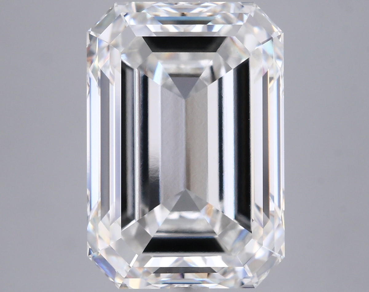 8.07 Carat Emerald Shaped, Ideal Cut, F Color, VVS2 Clarity, IGI Certified Lab Grown Diamond