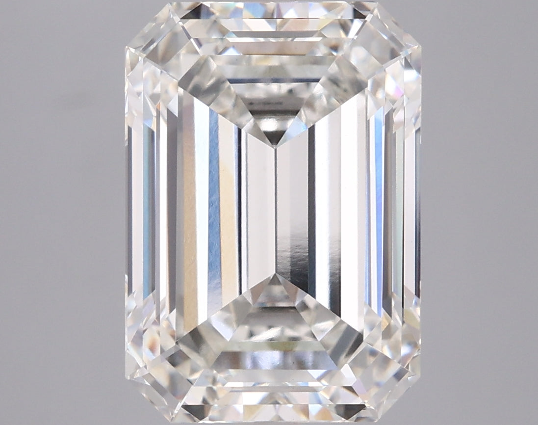 7.08 Carat Emerald Shaped, Ideal Cut, G Color, VVS2 Clarity, IGI Certified Lab Grown Diamond