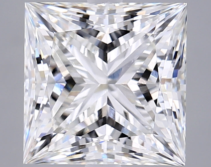 5.06 Carat Princess Shaped, Ideal Cut, F Color, VVS2 Clarity, IGI Certified Lab Grown Diamond