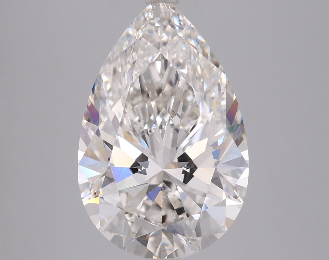 4.04 Carat Pear Shaped, Ideal Cut, G Color, VVS2 Clarity, IGI Certified Lab Grown Diamond
