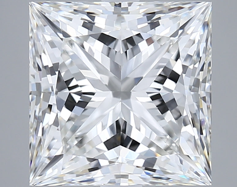 5.02 Carat Princess Shaped, Ideal Cut, F Color, VVS2 Clarity, IGI Certified Lab Grown Diamond