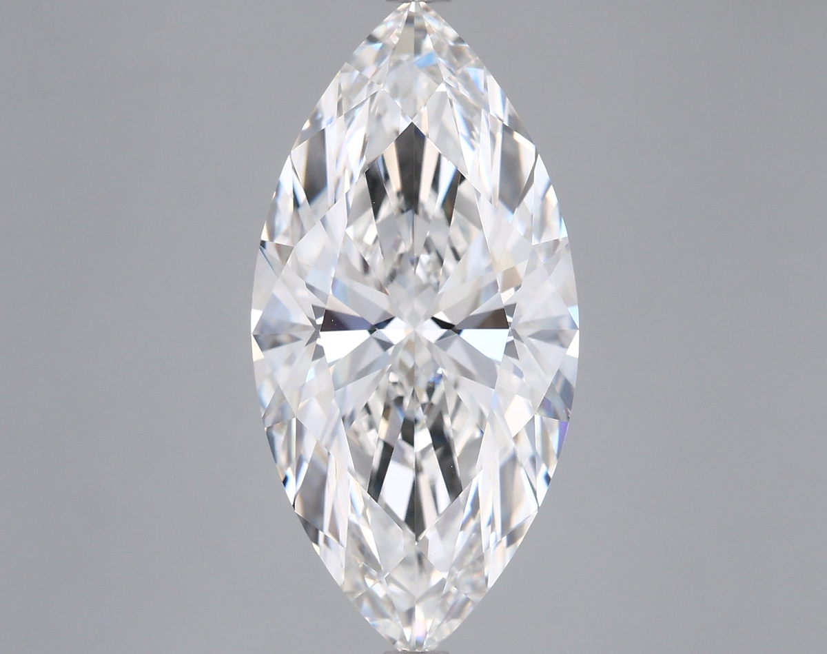 5.03 Carat Marquise Shaped, Ideal Cut, F Color, VVS2 Clarity, IGI Certified Lab Grown Diamond