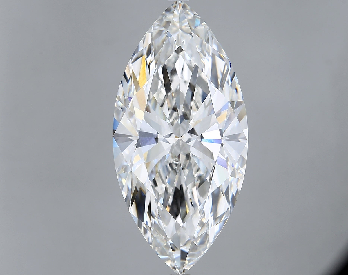 12.03 Carat Marquise Shaped, Ideal Cut, F Color, VVS2 Clarity, IGI Certified Lab Grown Diamond
